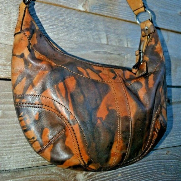 **SOLD***********Leather shoulder bag Handbag Camo Tan black brown cowgirl rodeo - Picture 8 of 8